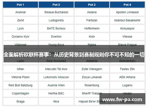 全面解析欧联杯赛事：从历史背景到赛制规则你不可不知的一切
